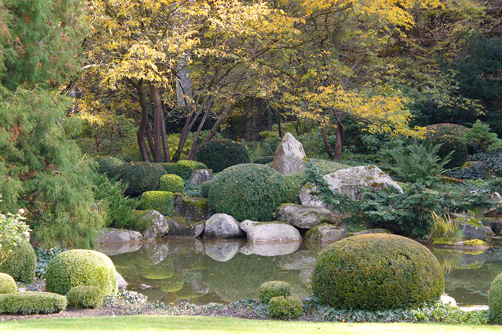 Teichanlage im japanischen Privatpark
